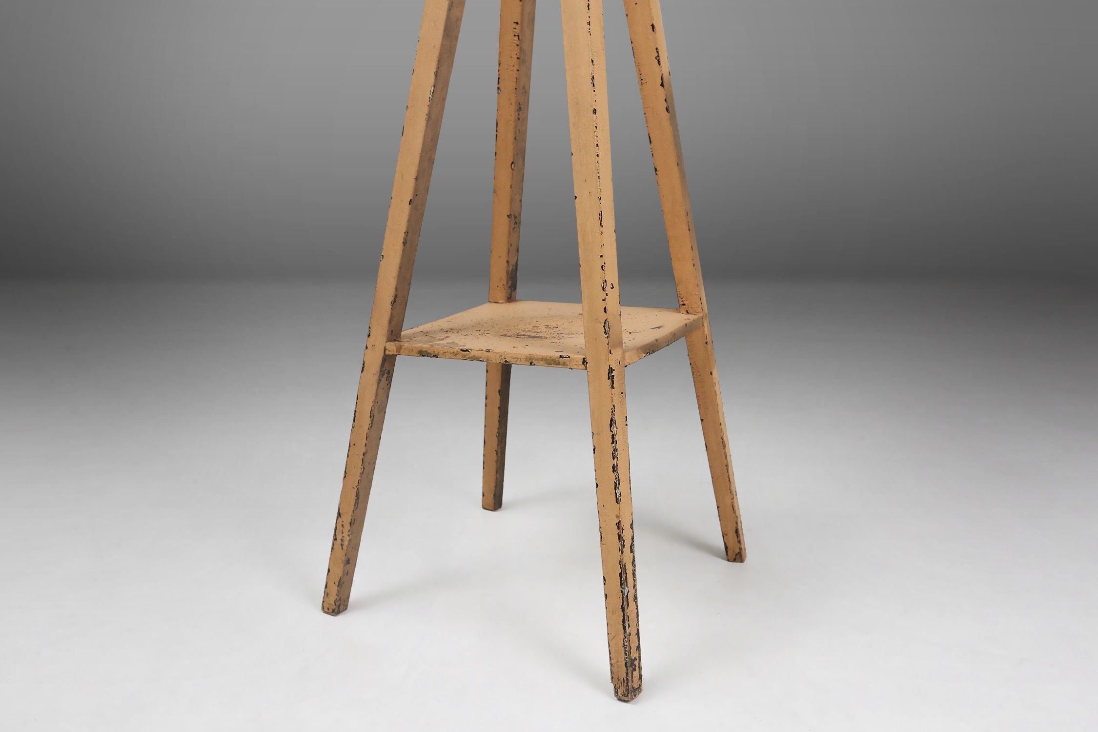 Elegant industrial console in wood with rich patina, France, 1900thumbnail